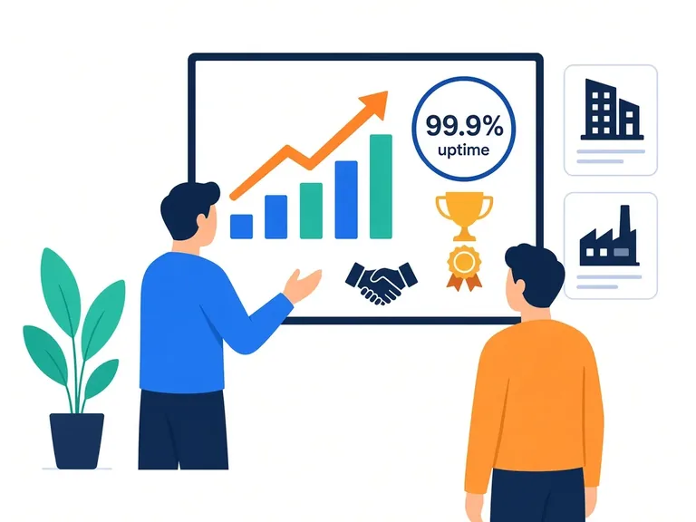 Consultant presenting growth results to a client